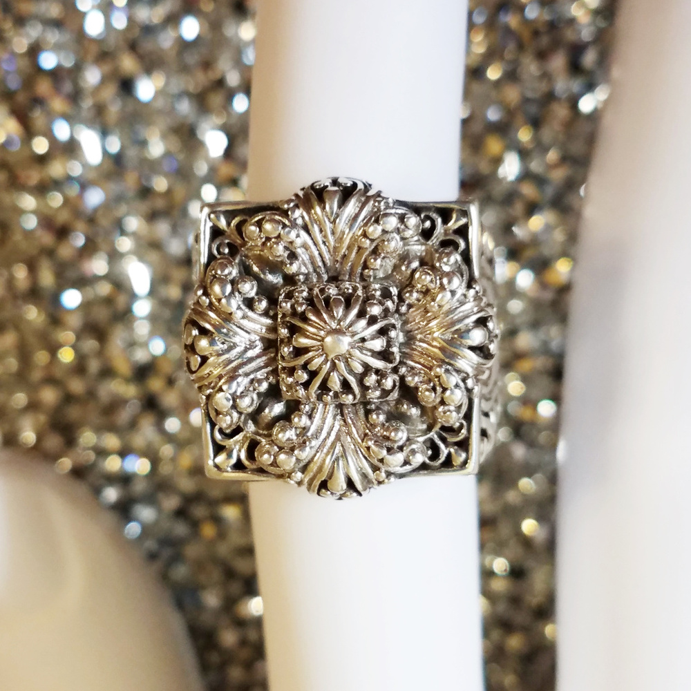 SARDA Sterling Silver Floral Ring NWT JTV 11g